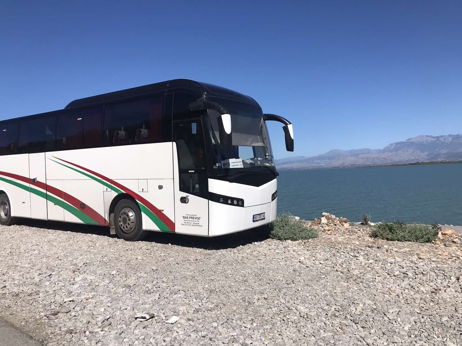 VDL Jonckheere, white 49-seat BAS PREVOZ coach